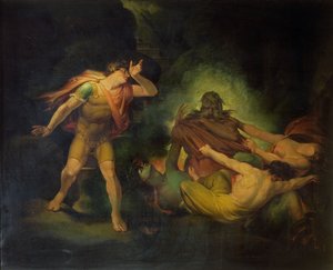 火の王はアルバート伯爵に登場、1801-10年頃（canvaSに油彩） 作： Johann Heinrich Füssli